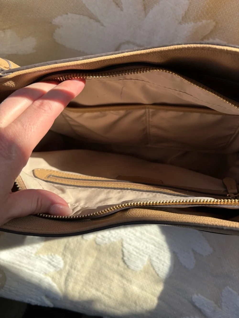 Nine West Camel/Tan Shoulder Tote - Picture 6 of 11